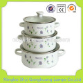 3 Pcs émailware Casserole béton fleur soupe pot moules